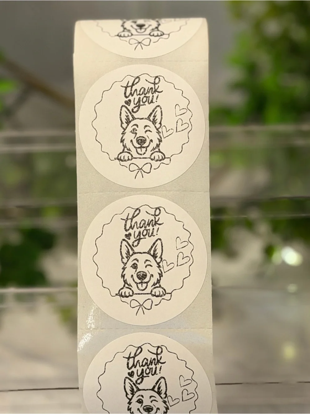 200 German Shepherd Thank You Stickers 2” Round Dog Hearts Small Business
